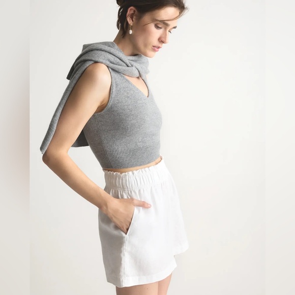 NWT Quince 100% European Linen High Waisted White  Shorts Sz XS - Picture 3 of 12